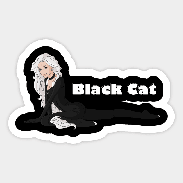 Black Cat Sticker by VermilionBlond